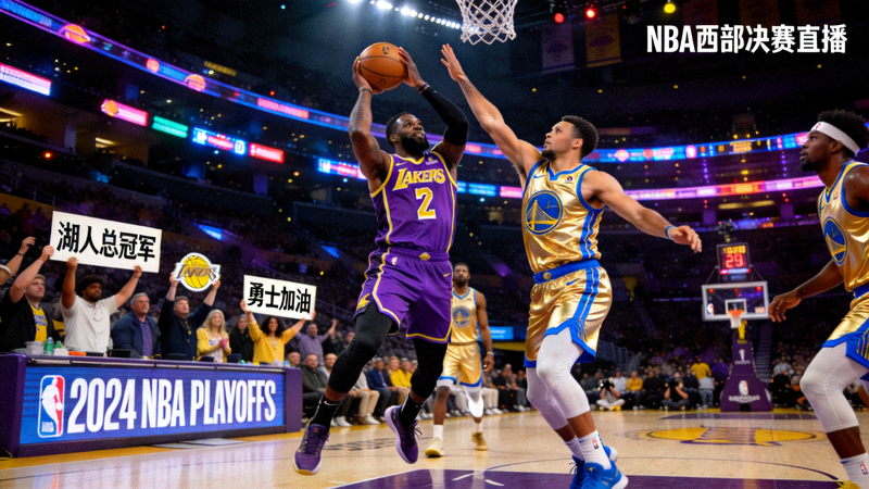 NBA西部决赛直播：湖人队与勇士队的篮球比赛现场